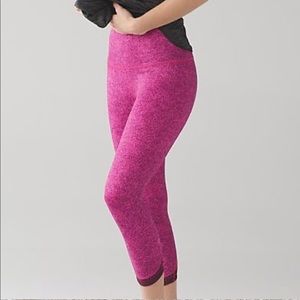 Lululemon pink transcend 7/8 pant in Luon material